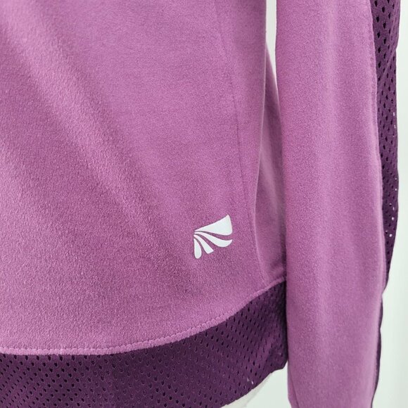 Marika Mesh Striped Long Sleeve Activewear Top - Picture 3 of 6